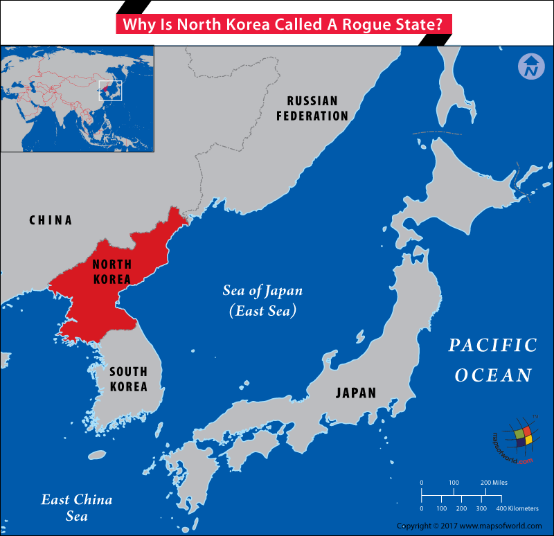 Map showing North Korea