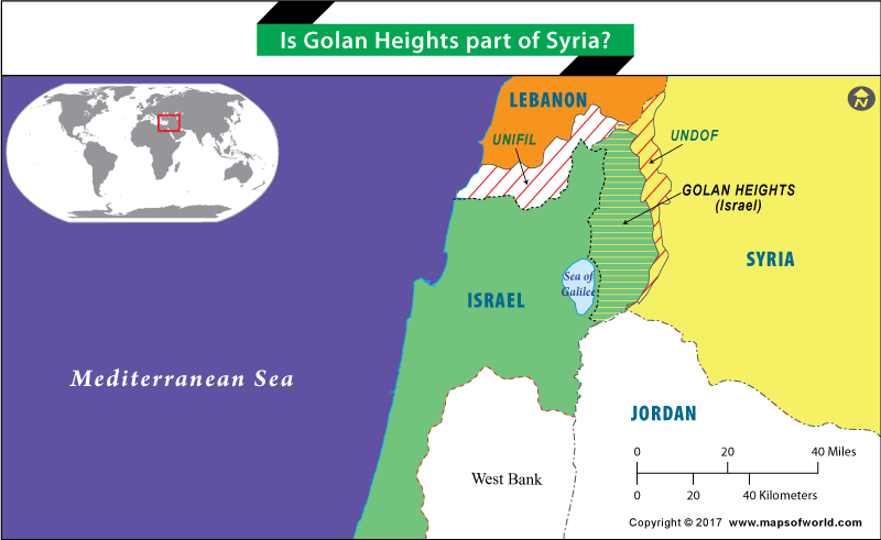 Golan Heights is controlled by Israel