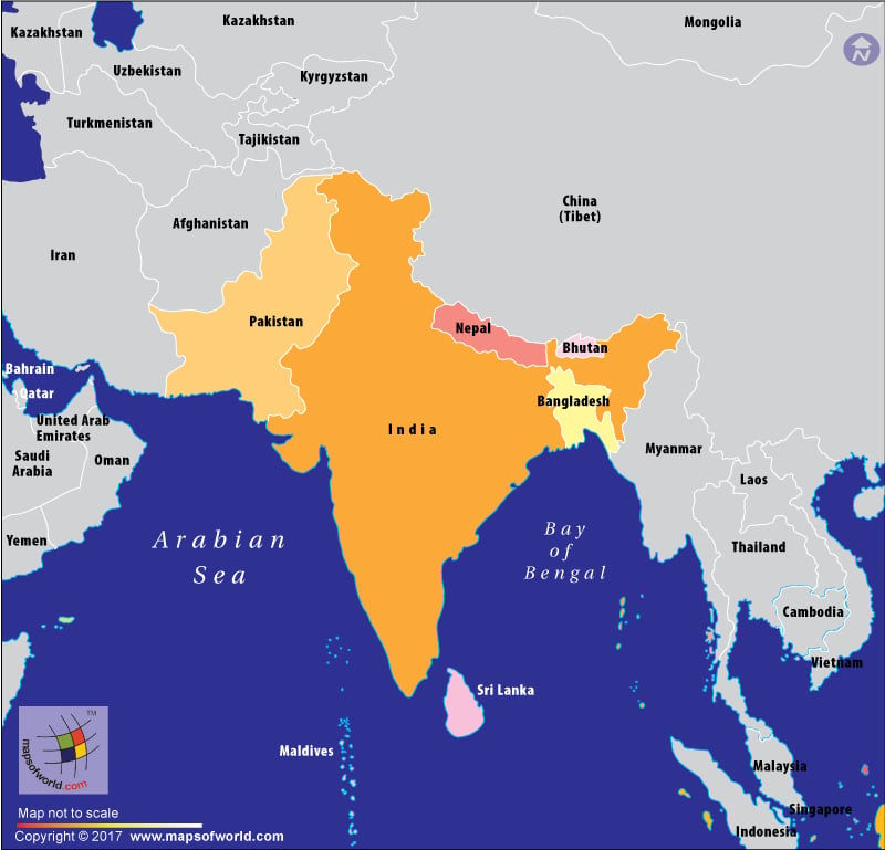 Map of India Sub Continent