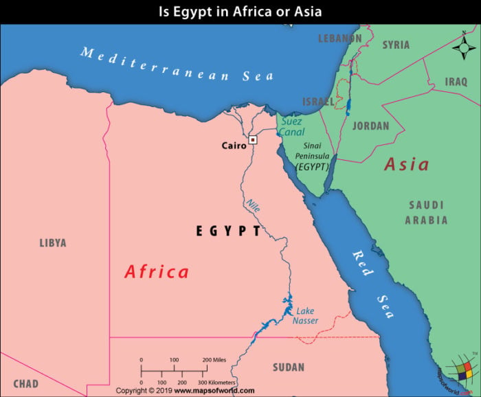 Map Showing Location of Egypt