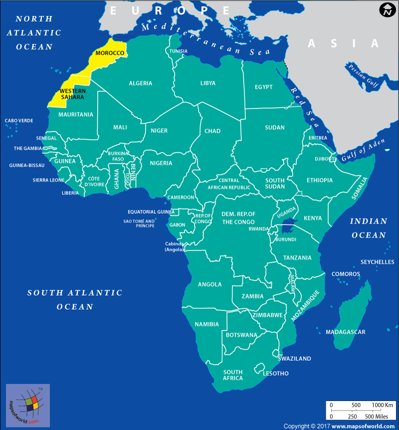 Western Sahara Morocco Africa Map 