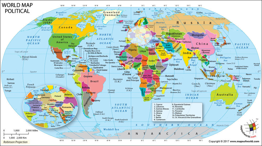 Map Of World Countries Nations Answers