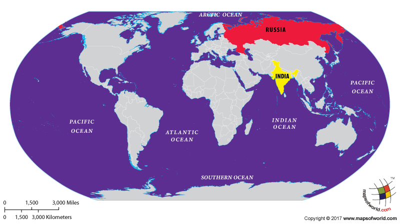 Where Is Russia On The World Map Are India And Russia Allies?   Answers