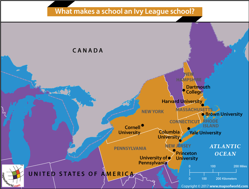 ivy league schools map What Makes A School An Ivy League School Answers ivy league schools map