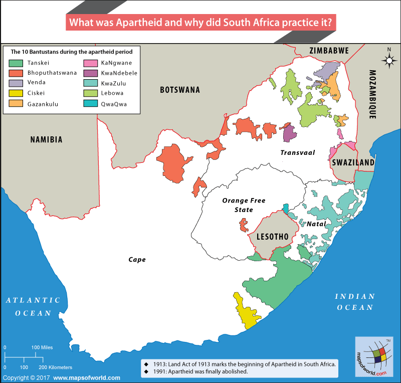 South Africa Map highlighting Black settlements of Apartheid Era