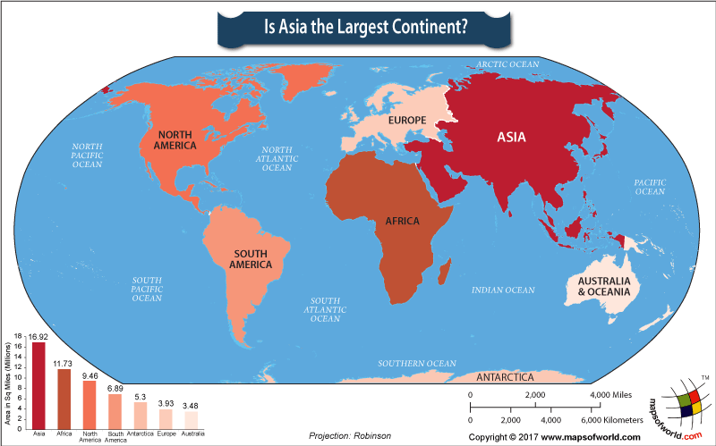 Largest Continent In The World Map Is Asia The Largest Continent? - Answers