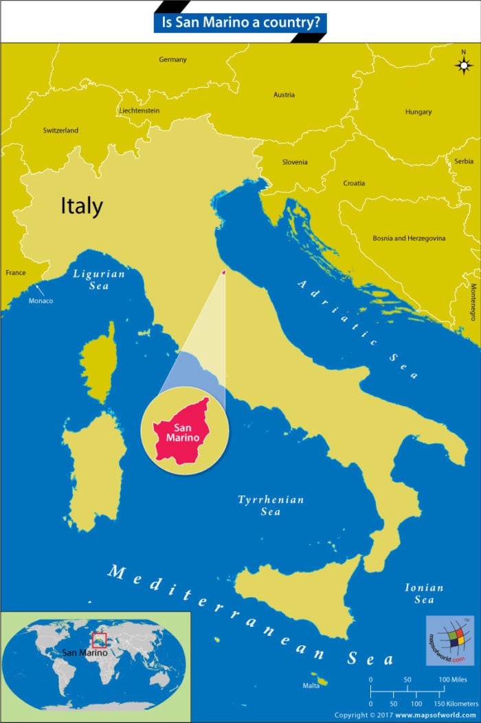 Map locating San Marino within Italy