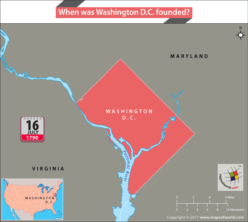 Map highlighting Washington DC