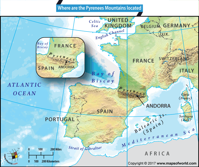 Pyrenees Mountains World Map Where Are The Pyrenees Mountains Located?   Answers