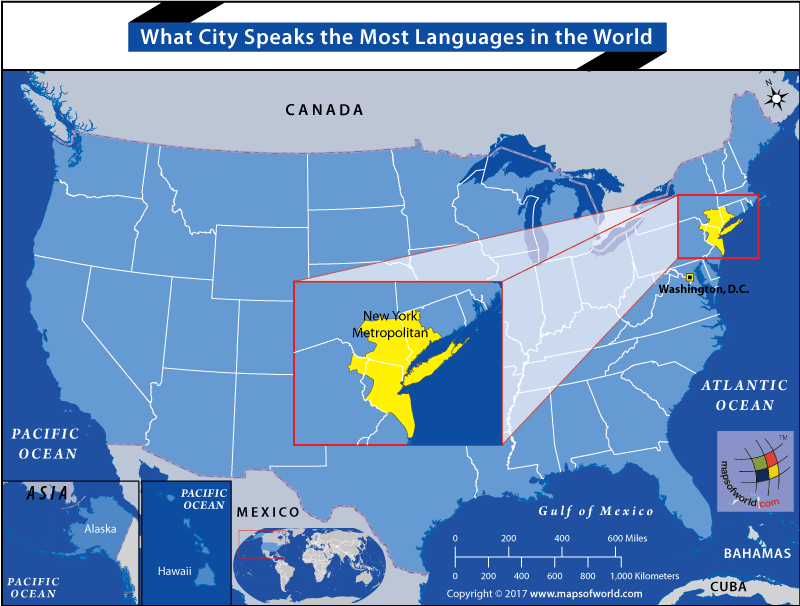 Which US city has the most languages spoken?