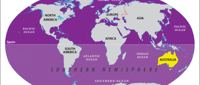 World Map highlighting Australia