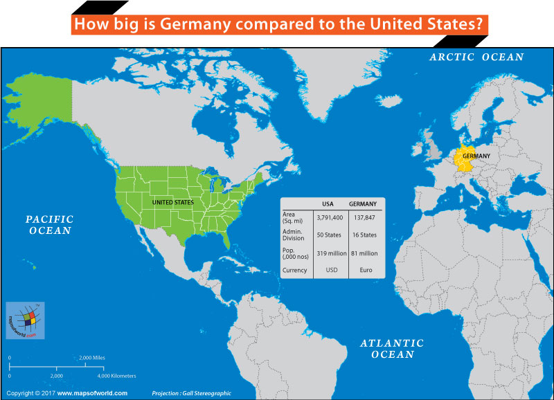 world map germany compared to the united states