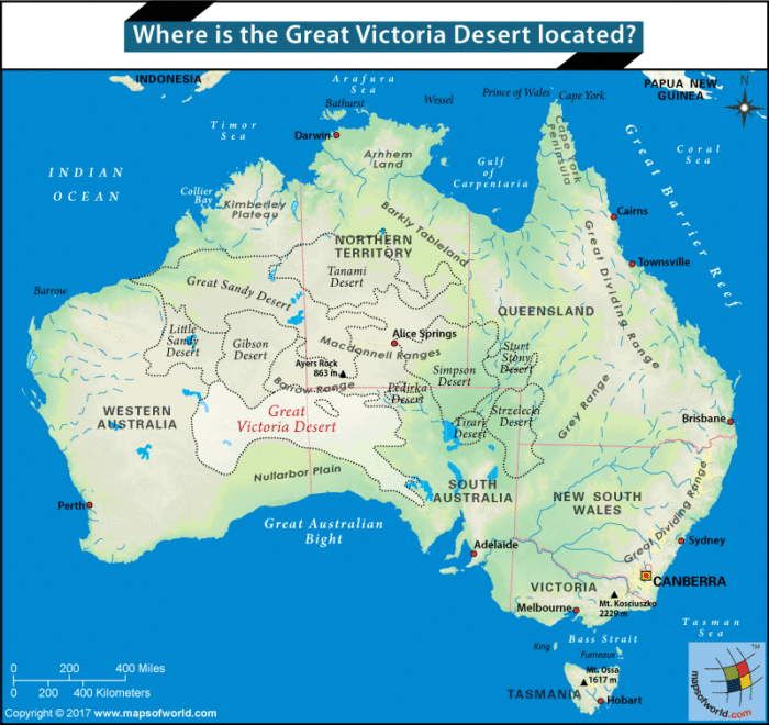 Location of Great Victoria Desert on Australia map