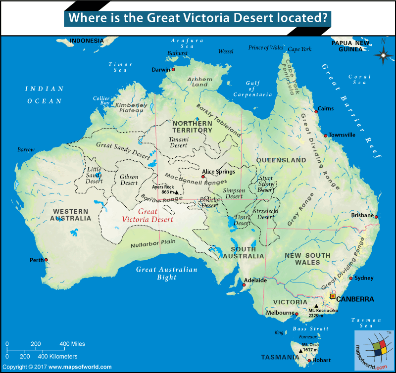 Location of Great Victoria Desert on Australia map