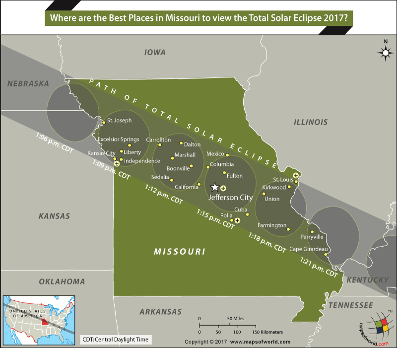 Where are the Best Places in Missouri to view the Total Solar Eclipse