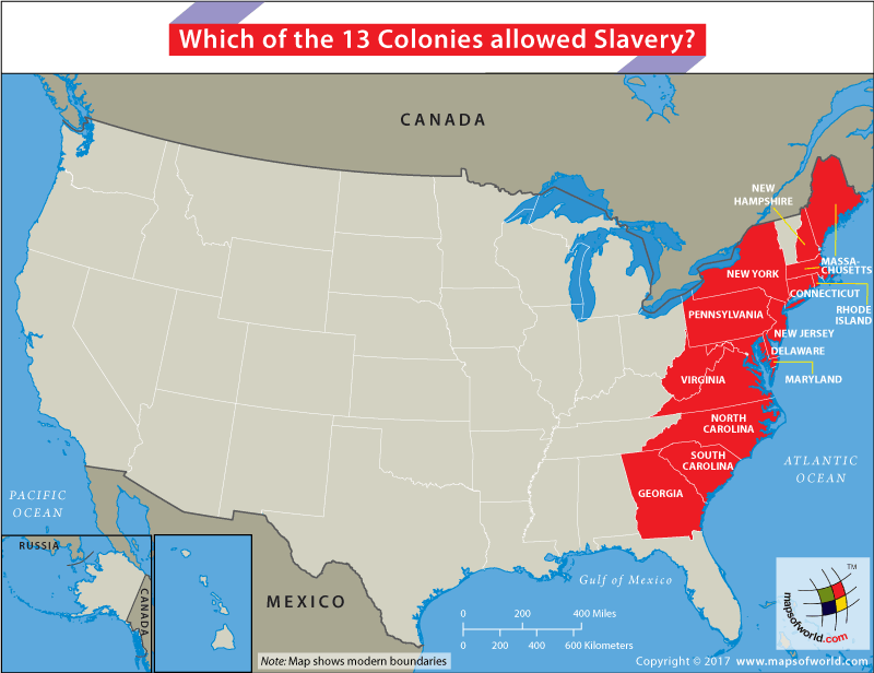 Slavery Was Practiced In The 13 British Colonies On The Eastern