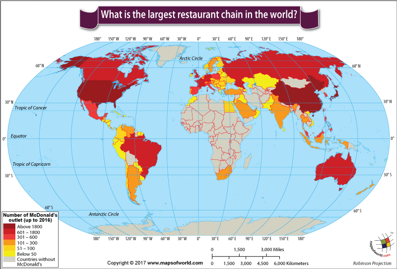 Mcdonalds Around The World Map What is the largest restaurant chain in the world?   Answers