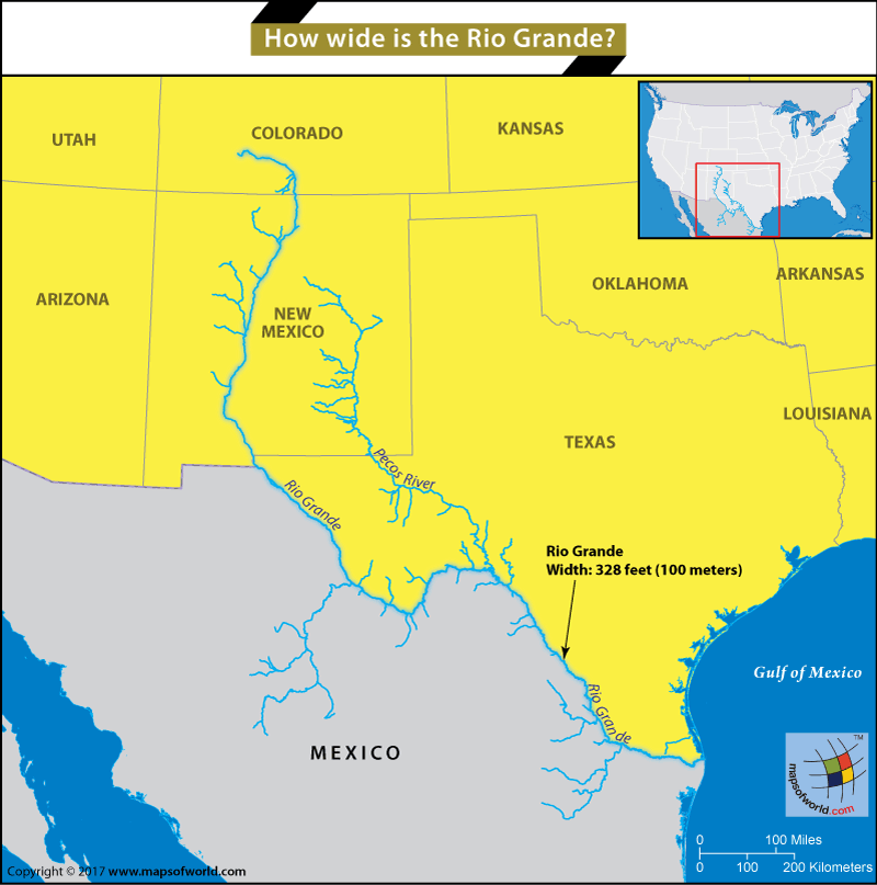 rio grande on us map How Wide Is The Rio Grande Answers rio grande on us map