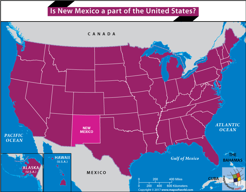 New Mexico On Usa Map Is New Mexico A Part Of The United States? - Answers