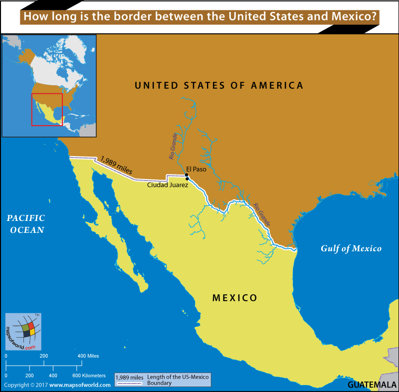 Us Map With Mexico Borders