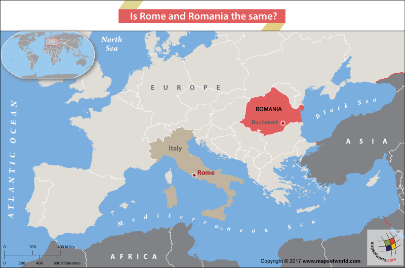 Map Of Europe Rome Is Rome and Romania the same?   Answers