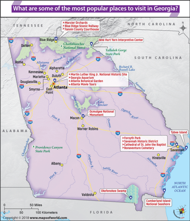 What are some of the most popular places to visit in Georgia? - Answers