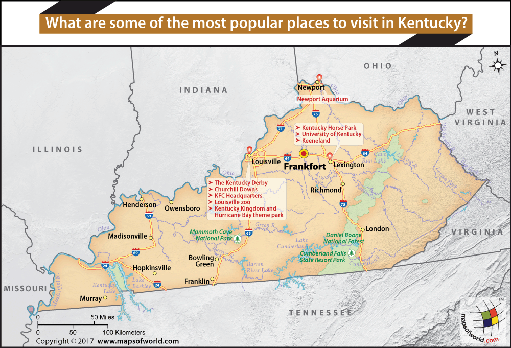 What are some of the most popular places to visit in Kentucky? - Answers