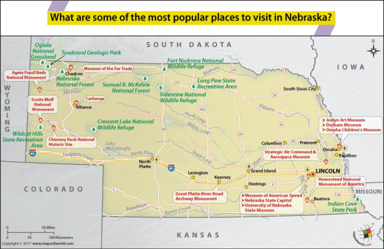 What are some of the most popular places to visit in Nebraska? - Answers