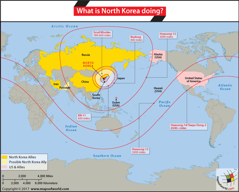 North Korea On World Map