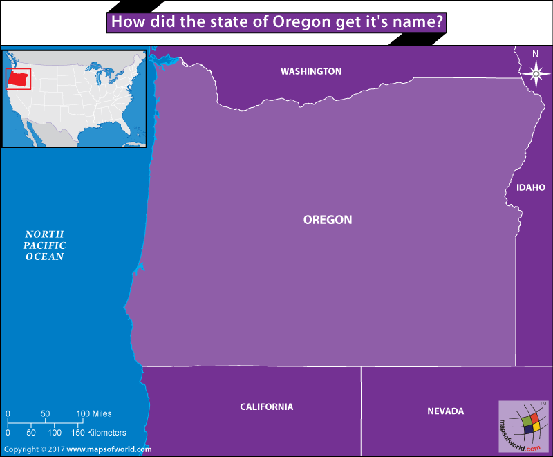A colorful and beautiful Map of Oregon