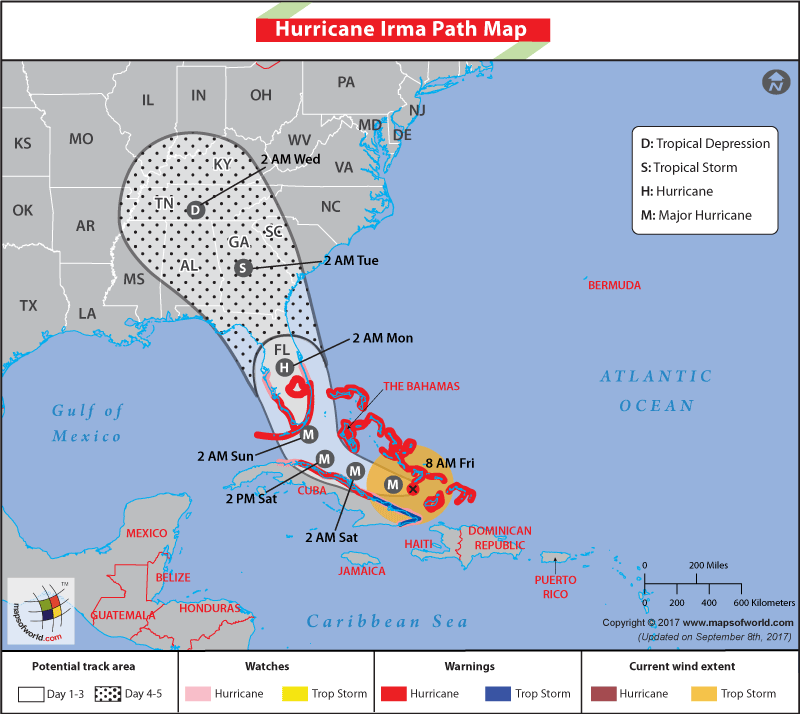 Path Map of Hurricane Irma