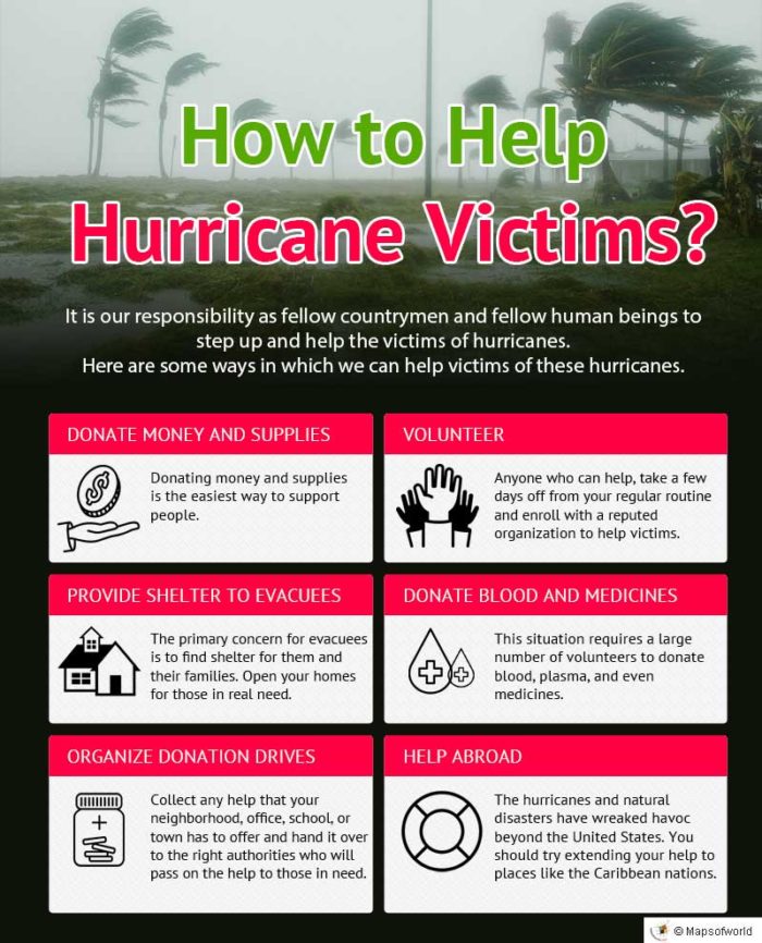 Infographic on ways to help hurricane victims