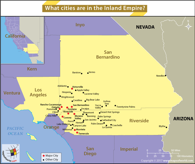 Map of Inland Empire California