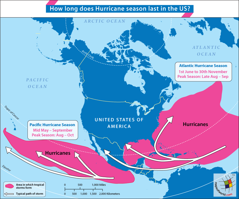 How Long Does Hurricane Season Last in the US? - Answers