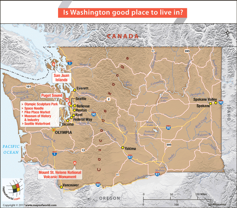 Map of Washington, a good place to live