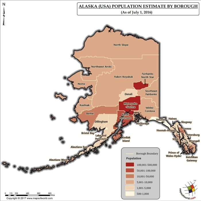 Alaska Population Map Answers