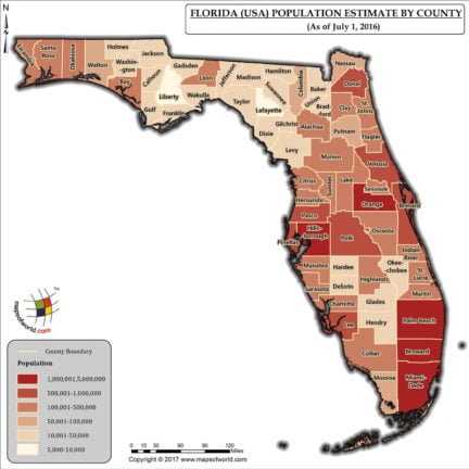 Florida Population Map - Answers