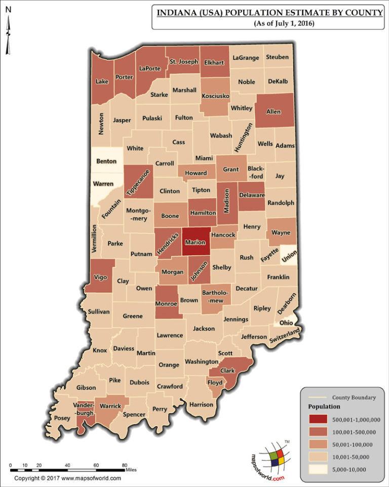 Indiana Population Map Answers