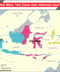 Map of Time Zones in Indonesia