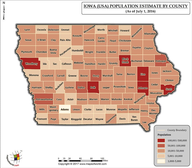 Iowa Population Map