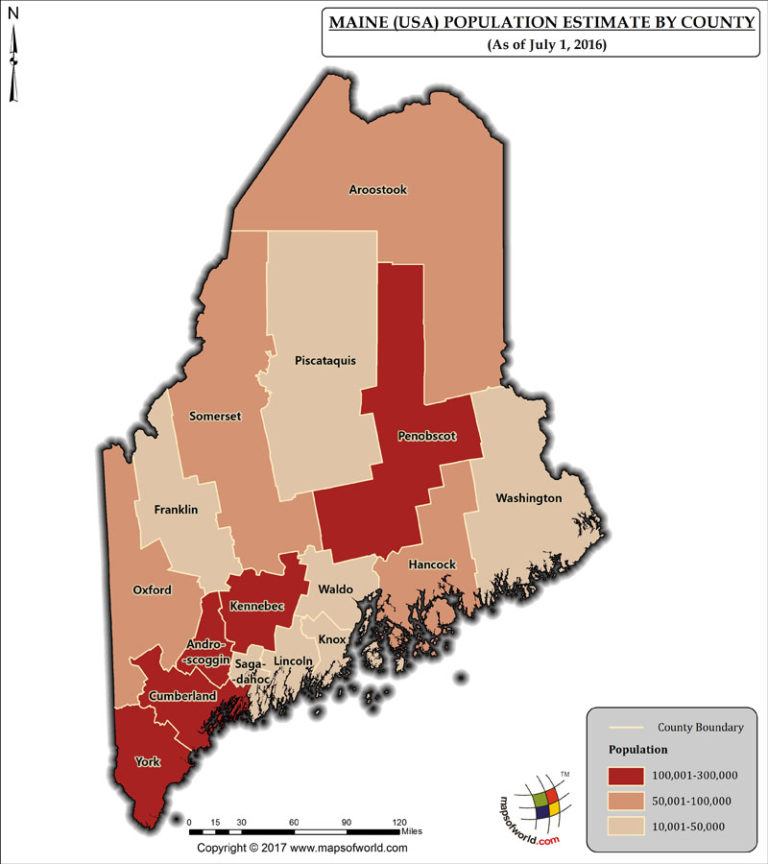 Maine Population Map Answers