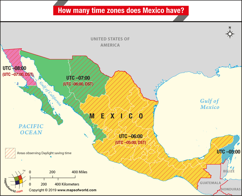 Mexico Time Zone Map How Many Time Zones Does Mexico Have? - Answers