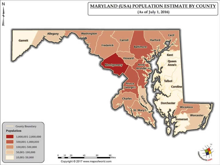 Maryland Population Map Answers