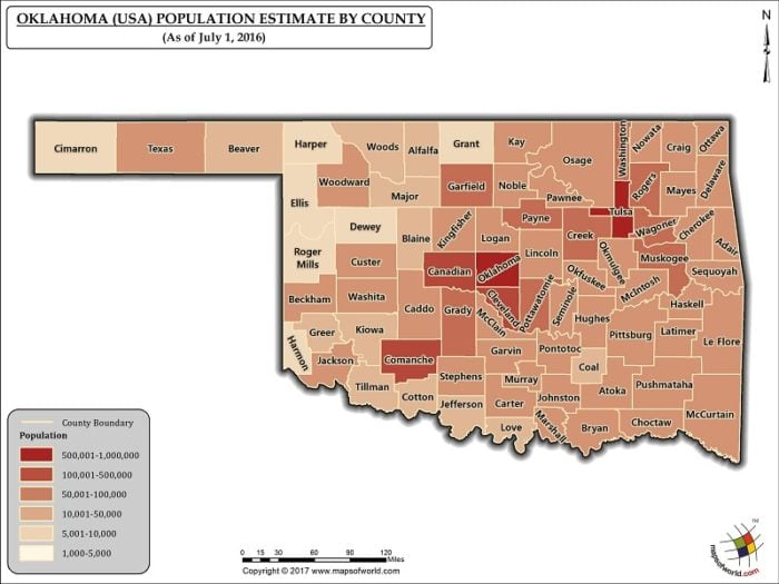 Oklahoma Population Map