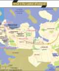 Map of Reykjavik, the capital of Iceland