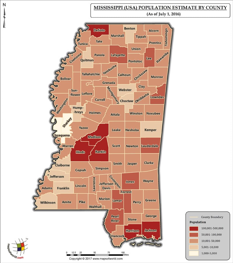 Mississippi Population Map