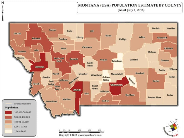 Montana Population Map