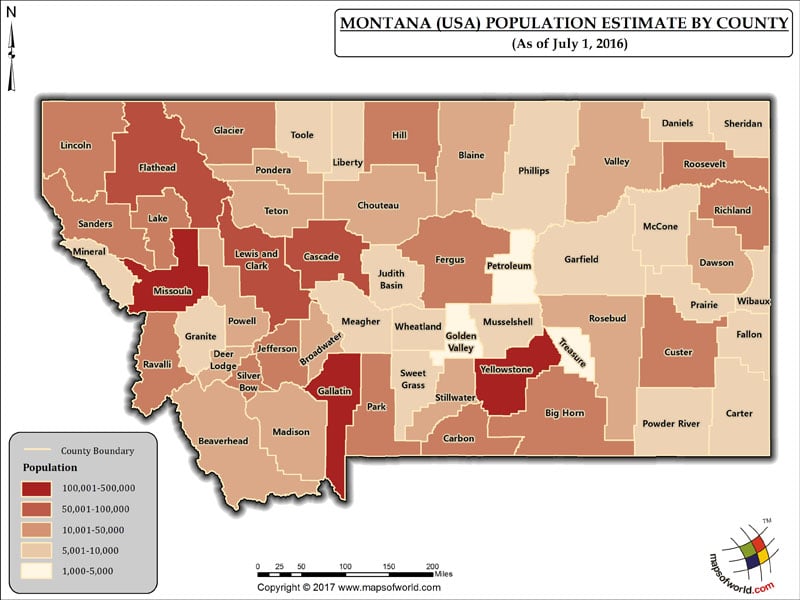 Montana Population Map Answers