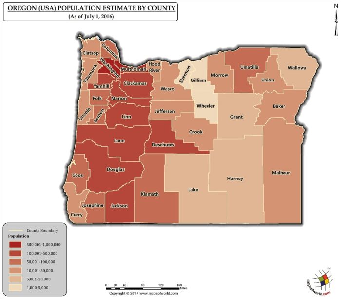 Oregon Population Map