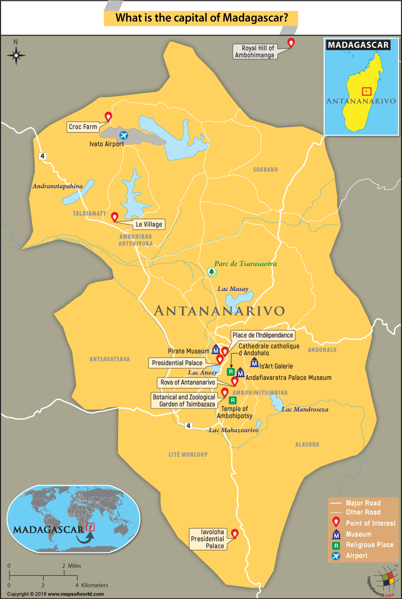 Antananarivo Map The Capital Of Madagascar 